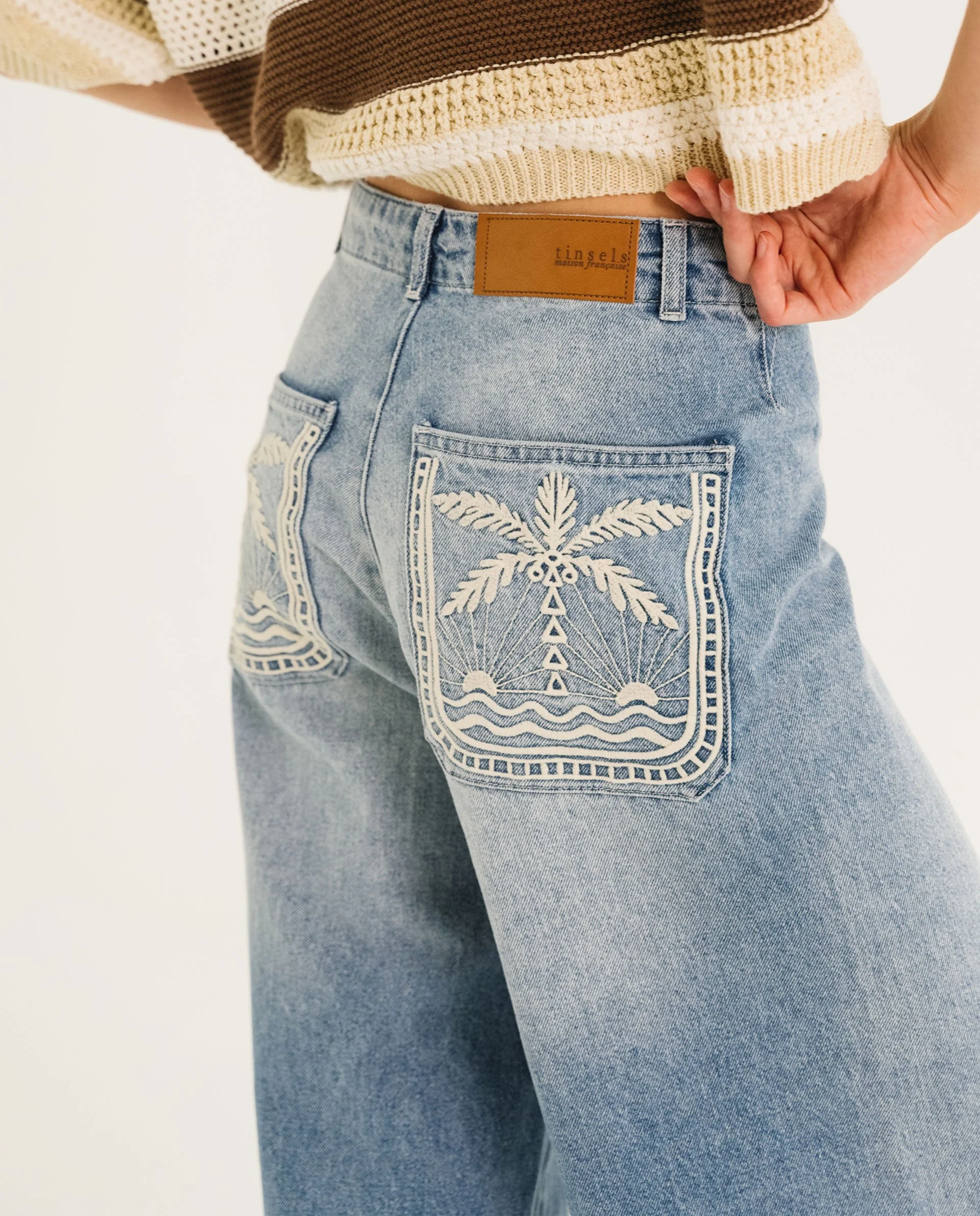 Jean Edel Écume Tinsels – Jean taille haute femme jambes larges | Twins Concept Store