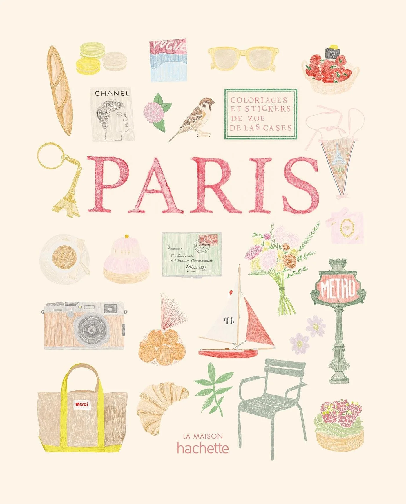 Carnet de coloriages et stickers Paris Zoé de Las Cases | Twins Concept Store