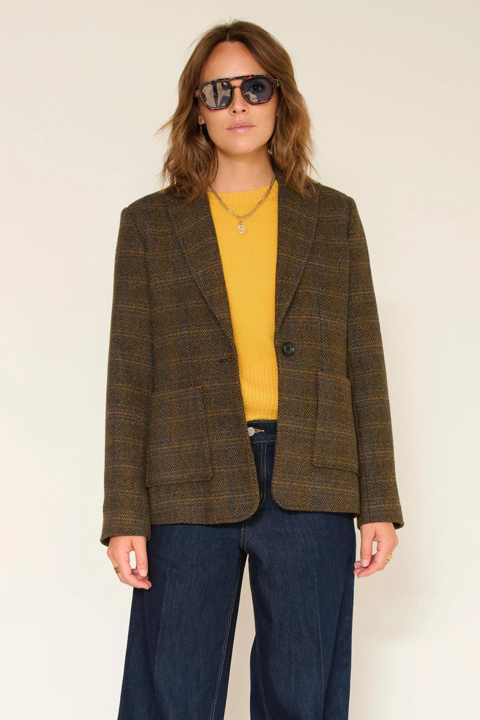 Veste VANDOR kaki carreaux - MKT Studio