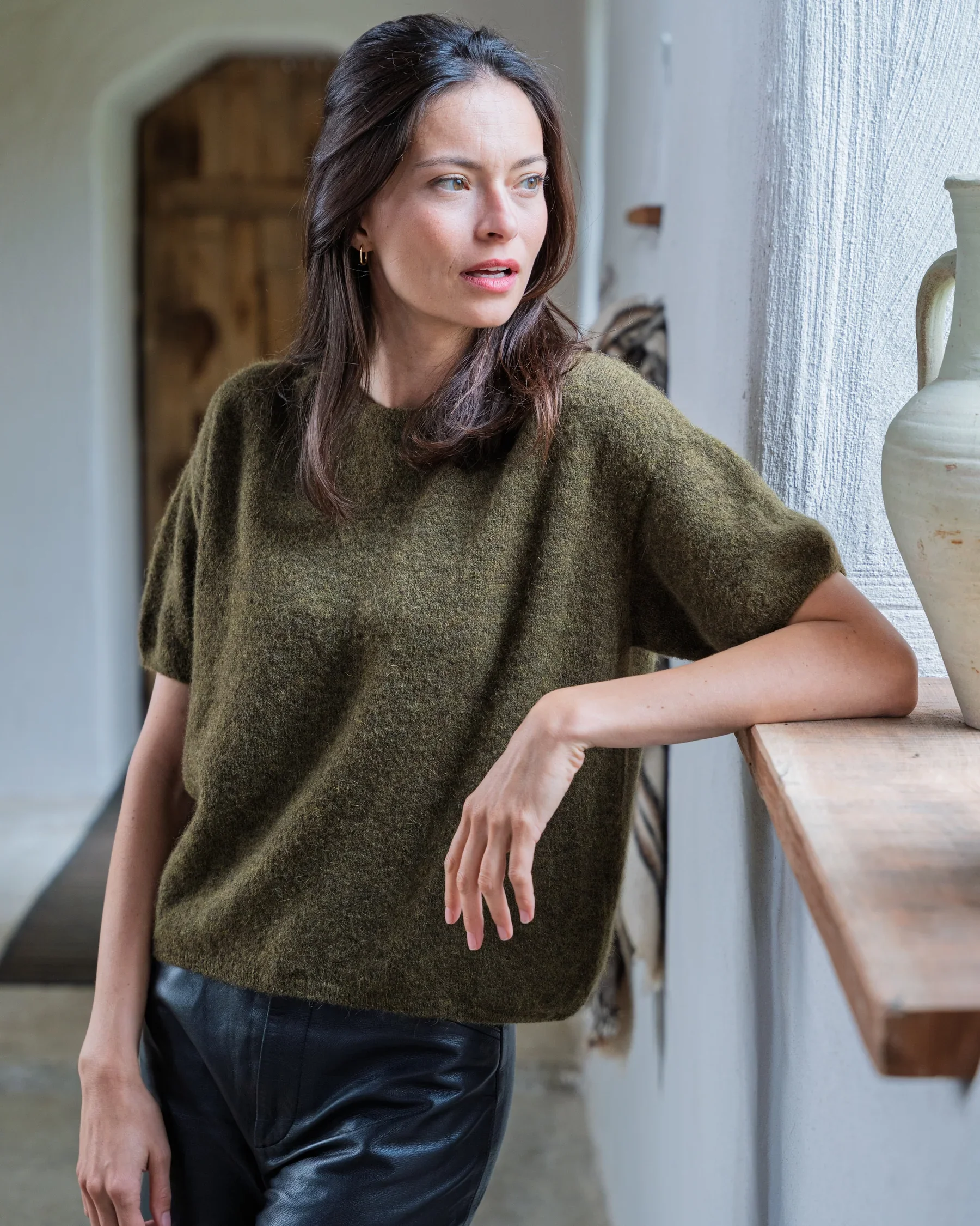 Pull Manches Courtes Annette Kaki Mousse Cézembre | Twins Paris
