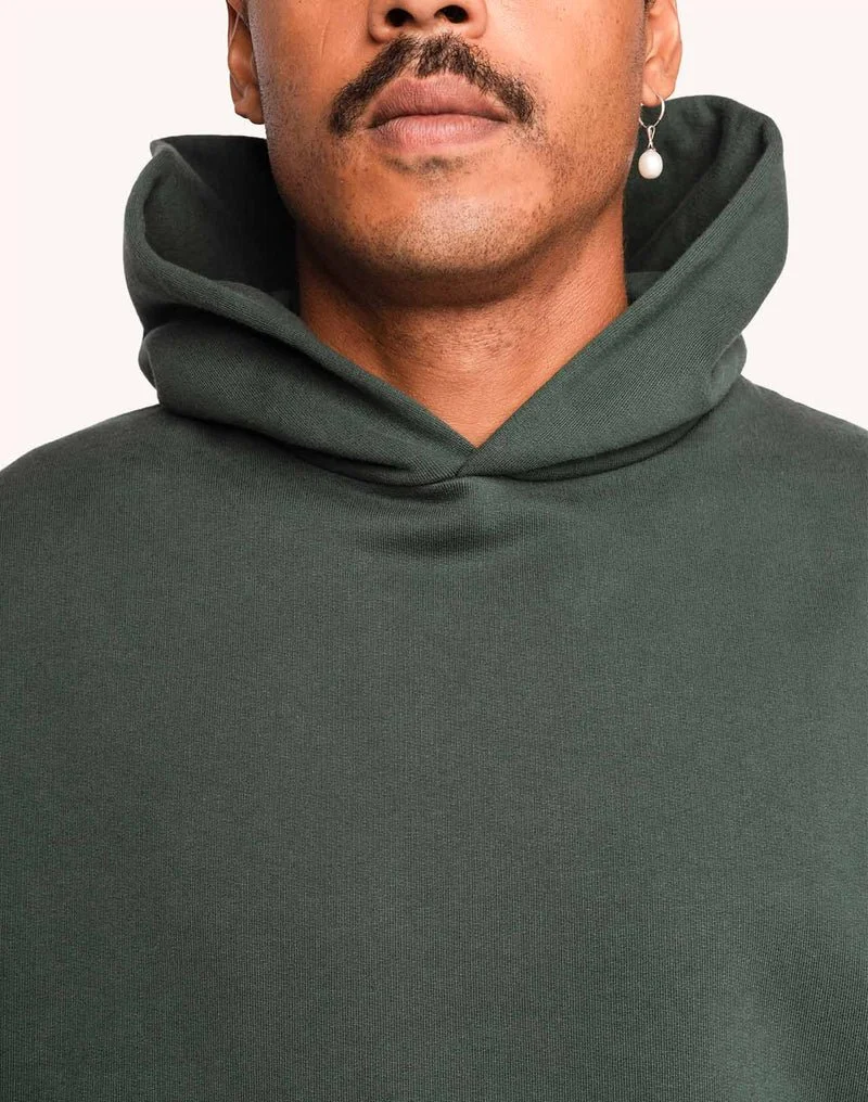 Sweat HOUDINI OLOW homme vert Mélèze à capuche en coton bio GOTS