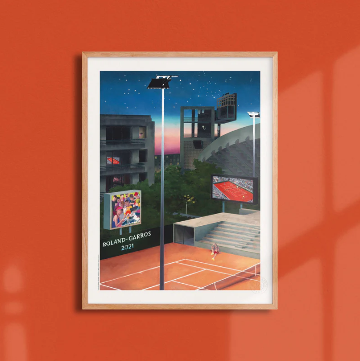 Affiche Roland-Garros 2021 Jean Claracq | Affiche Officielle | Twins Concept Store Paris