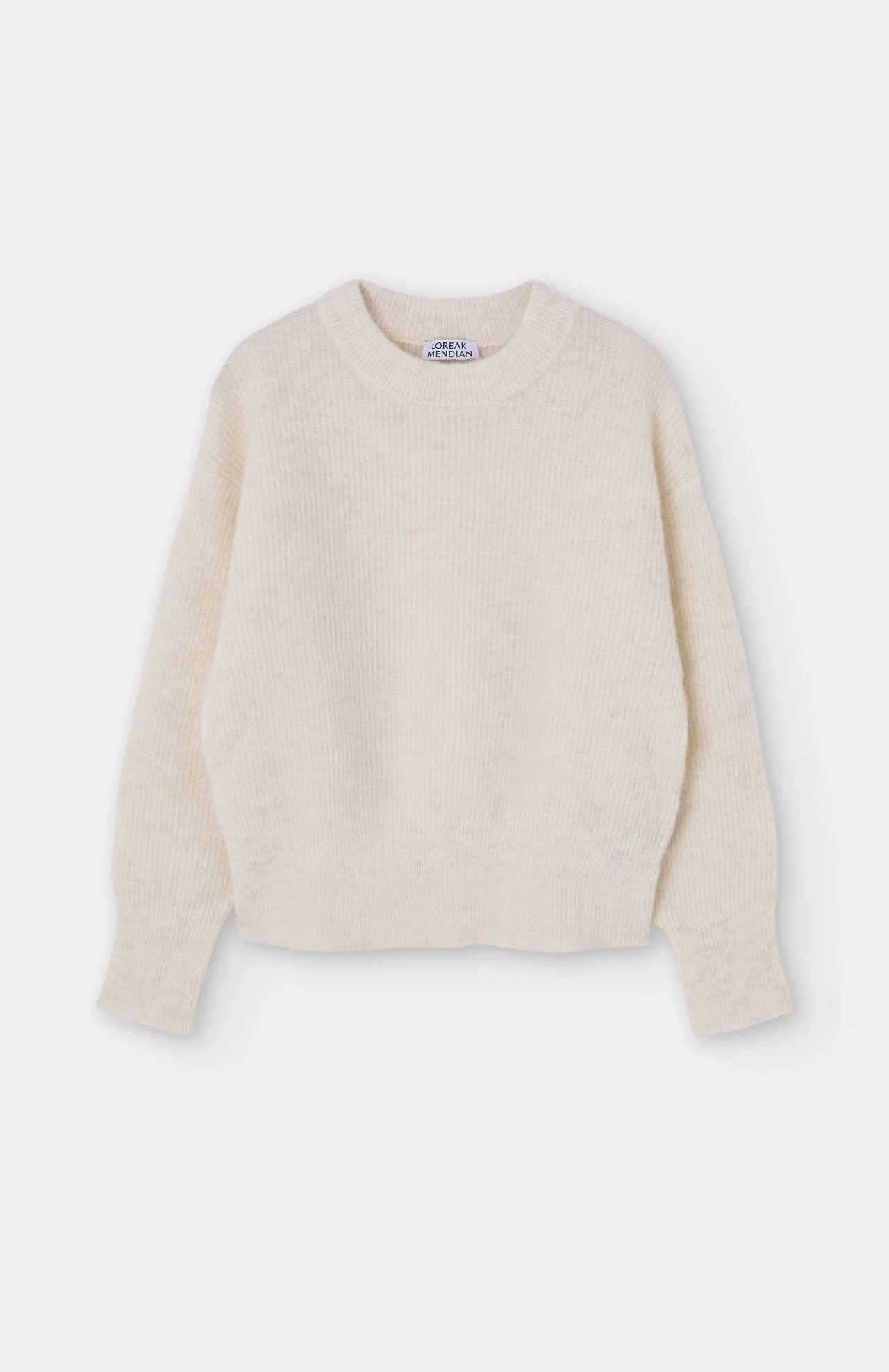 Pull Ezti Écru Loreak Mendian Femme – Mohair et laine | Twins Paris