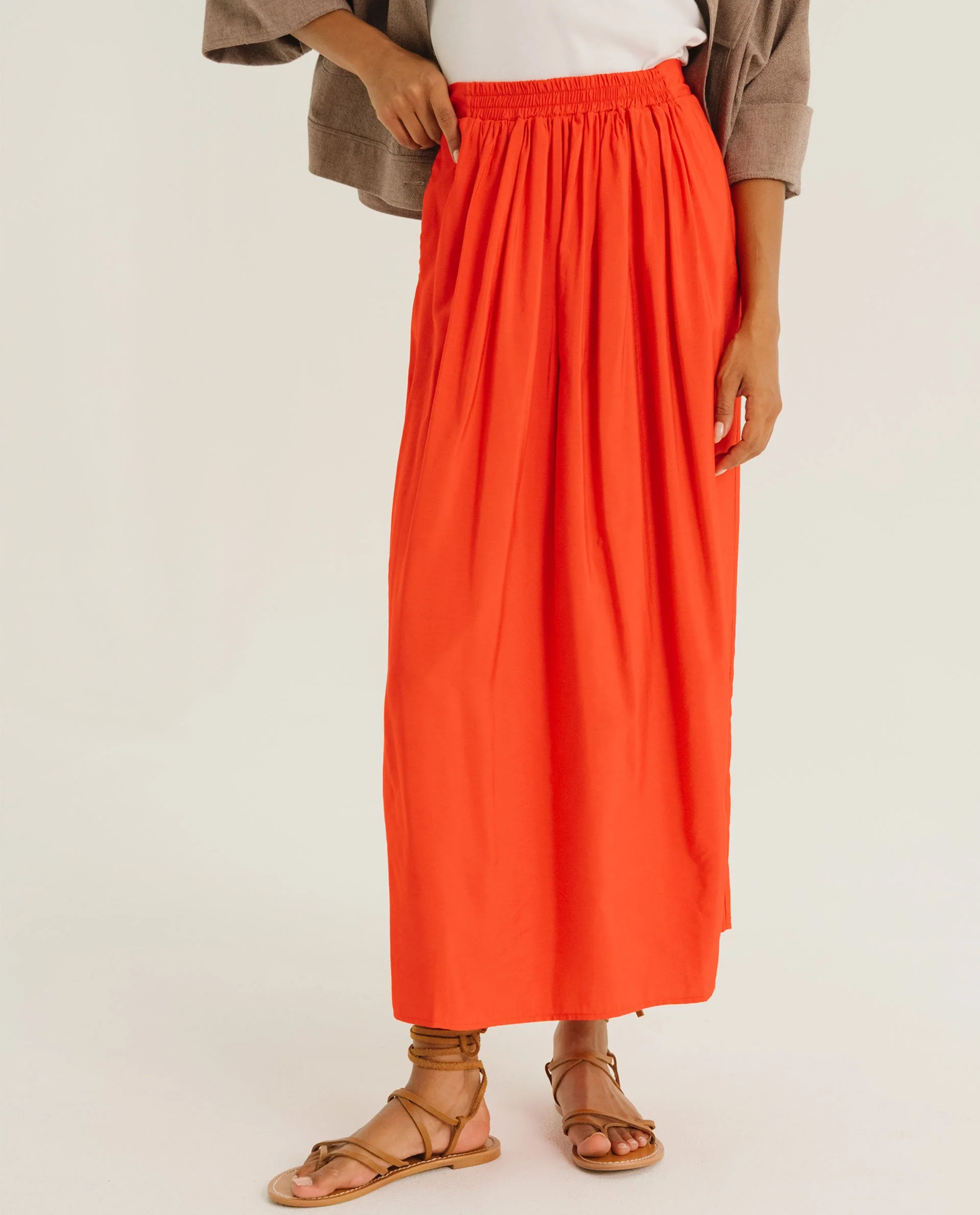 Jupe CHRISTIE Poppy Rouge Tinsels – Jupe Midi Fluide Été