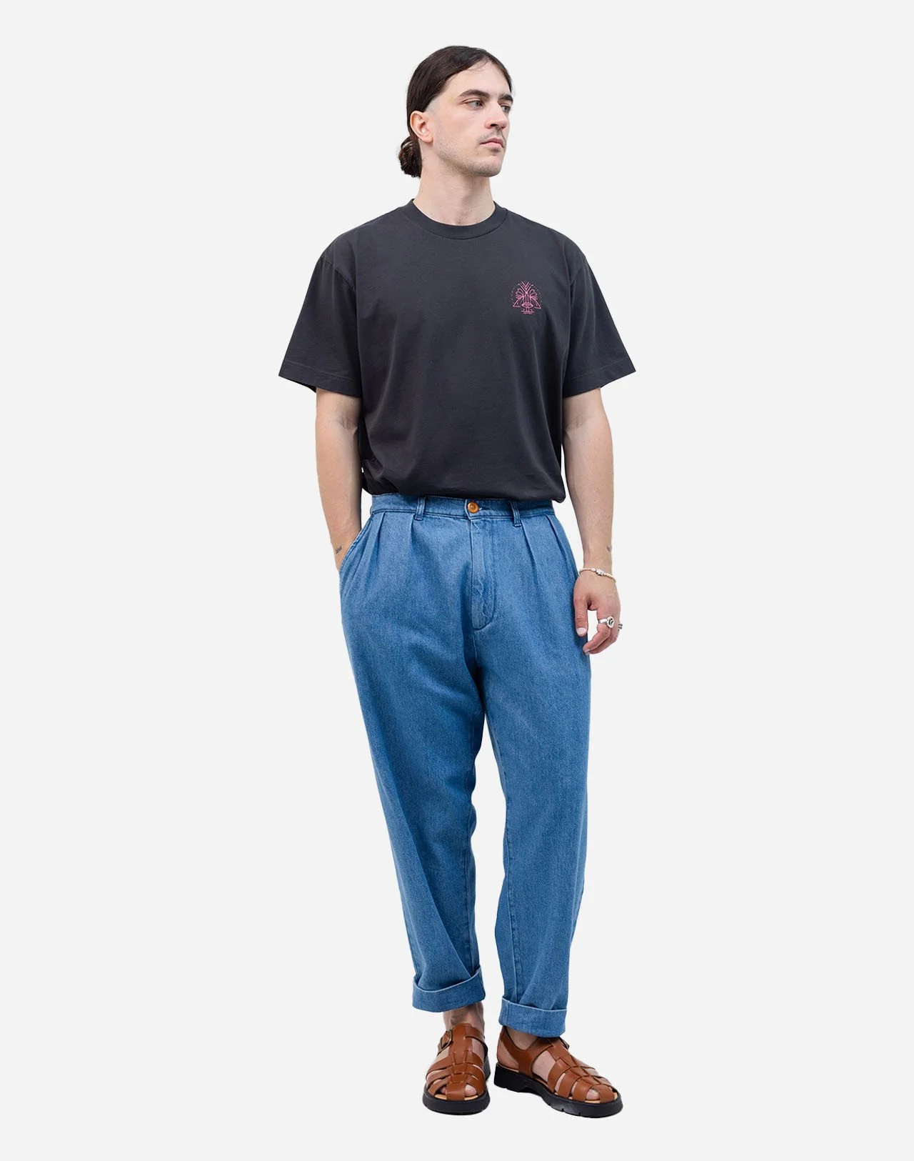 Pantalon Sembo OLOW denim clair – Coupe ample