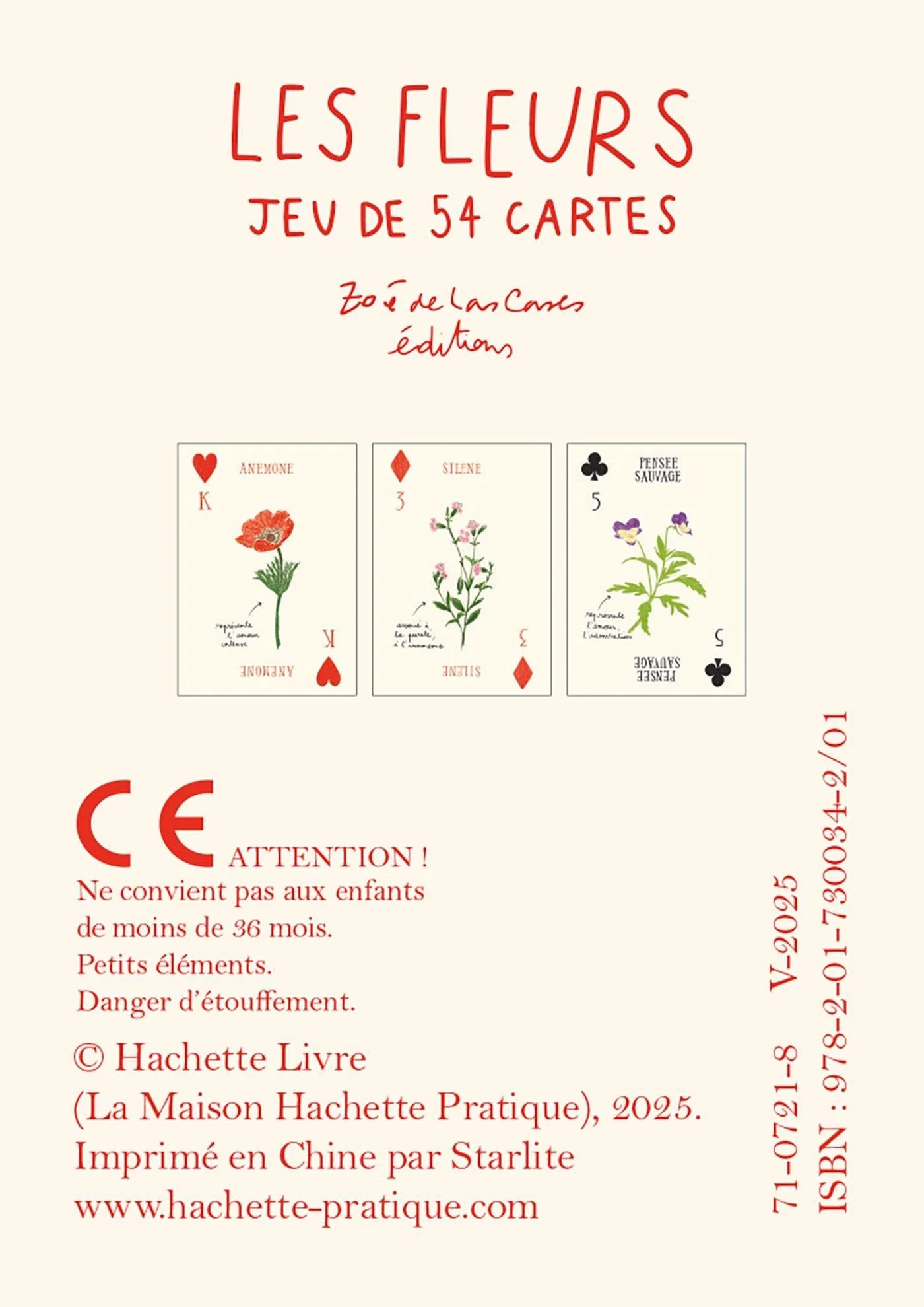 Jeu de 52 cartes Fleurs Zoé de Las Cases | Twins Concept Store