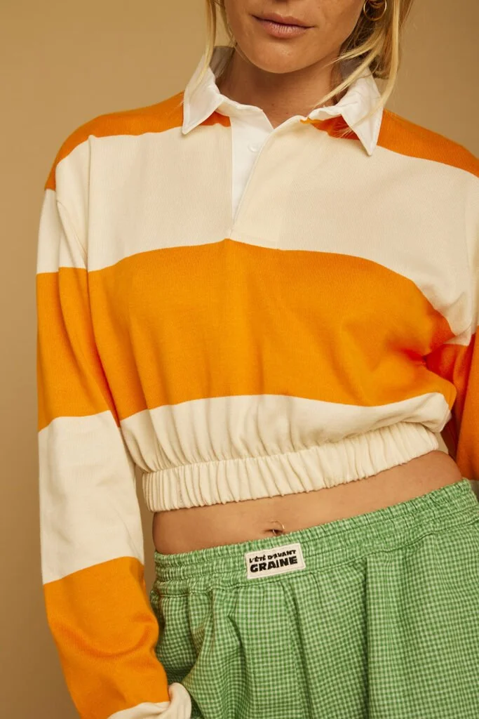 Polo sweat BRUME orange – L’esprit casual responsable - GRAINE