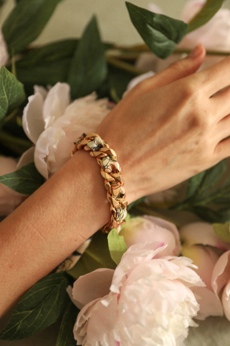 Bracelet Décembre Ann-ée | Bracelet chaîne et soie | Twins Concept Store Paris