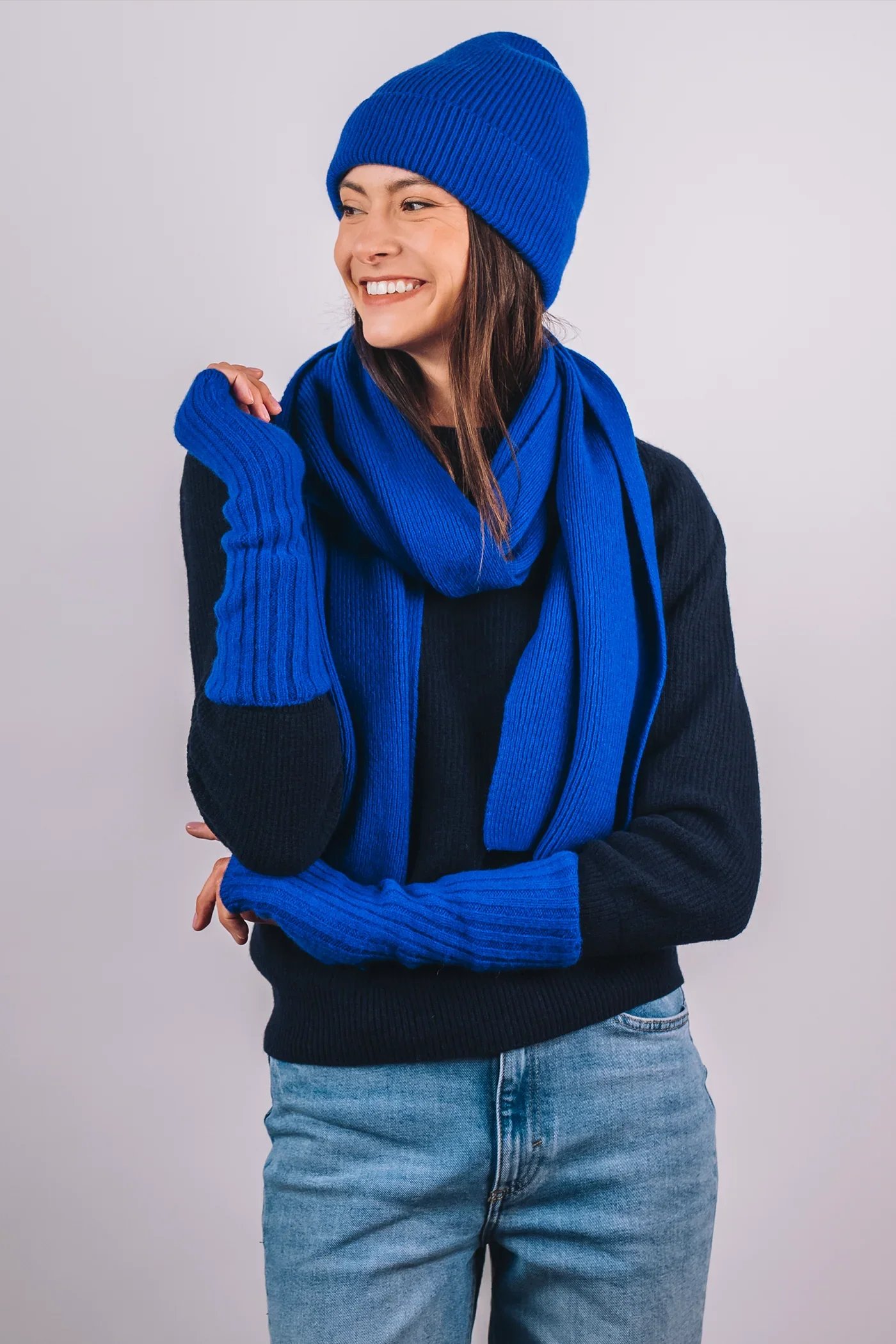 Écharpe La Hoguette Bleu Électrique Cézembre – Mérinos et Cachemire | Twins Paris