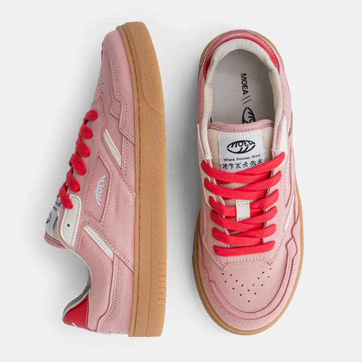 Baskets ORIGIN LOW Pink Suede Beige Apple vegan MOEA | Twins Concept Store