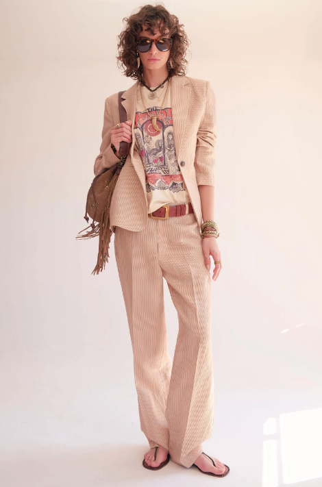 Pantalon PAVRI sand rayé MKT Studio | Twins Concept Store