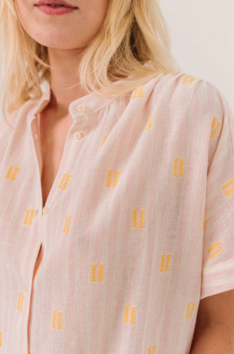 Top Louison Jerico Rose Sacrécoeur | Blouse Femme Fluide | Twins Concept Store Paris