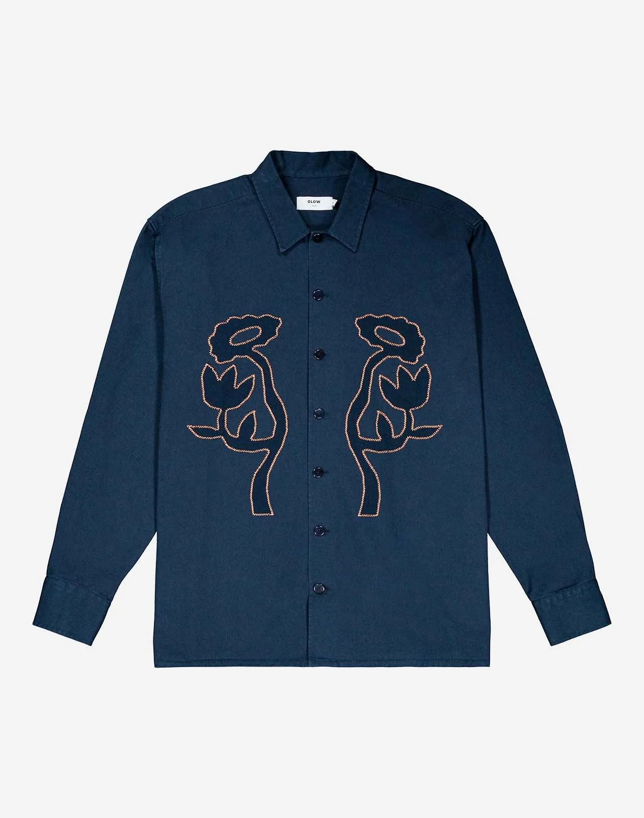 Chemise Decré Pollen marine – OLOW | Design artistique et coupe ample