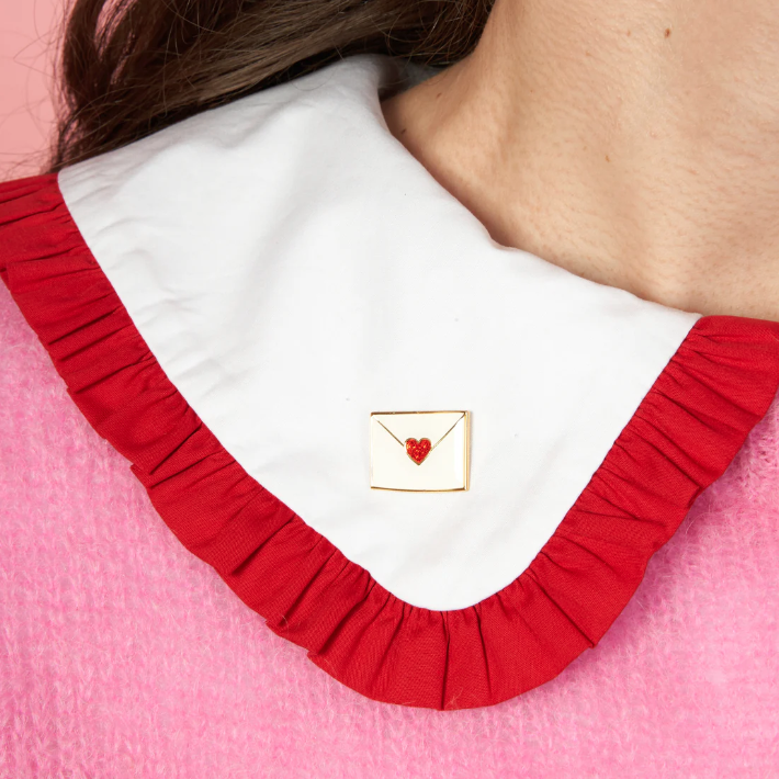 Pin’s Enveloppe cœur pailleté | Twins Concept Store