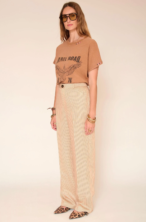 Pantalon PAVRI sand rayé MKT Studio | Twins Concept Store