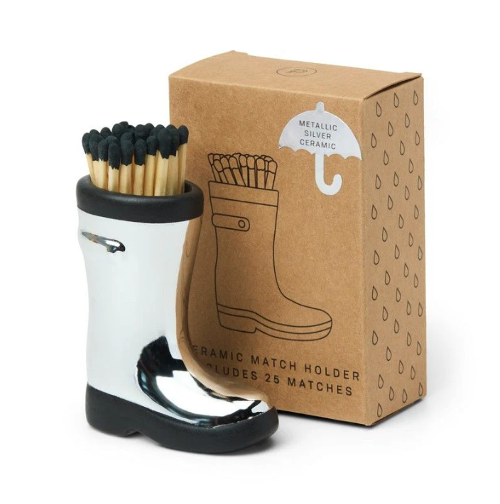 Porte-allumettes Wellington Boot Chrome – Paddywax