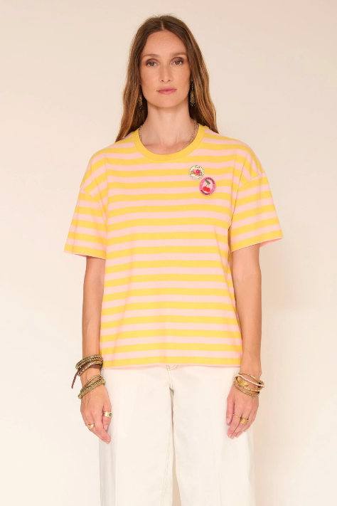 T-shirt TANITA rayé jaune écru MKT Studio | Twins Concept Store
