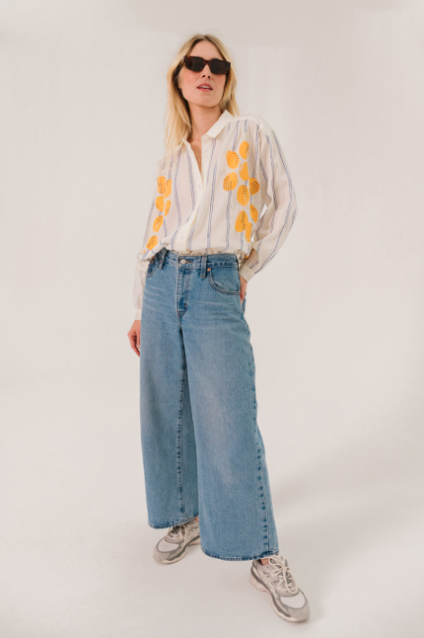 Chemise ALI Limone Sacrécoeur – Blouse Écru Broderies Citrons