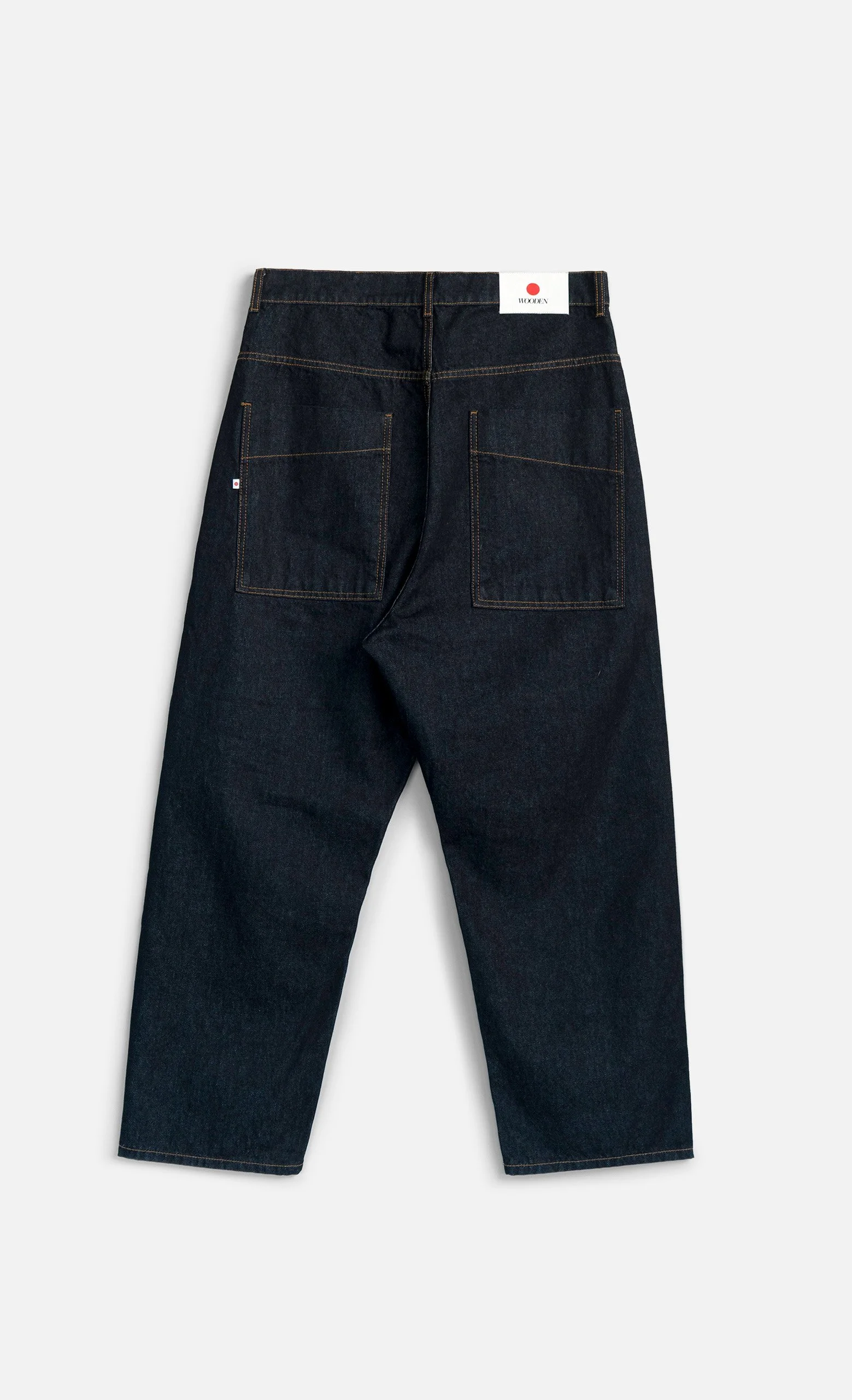 Jean JAPAN Square Pocket Wooden homme Blu Raw coupe ample cropped Made in Italy