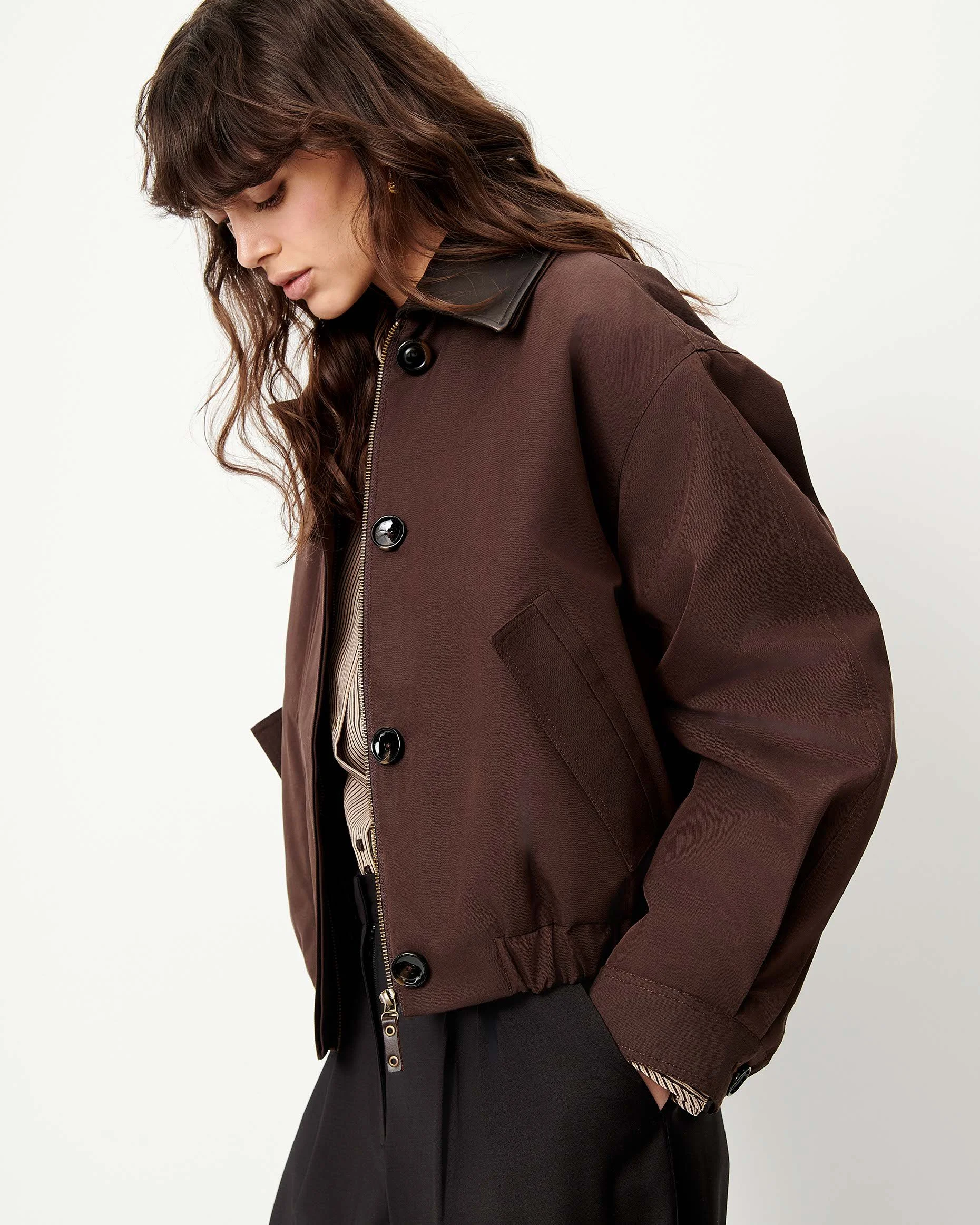 Blouson femme MAVERICK marron Coffea | Sessùn