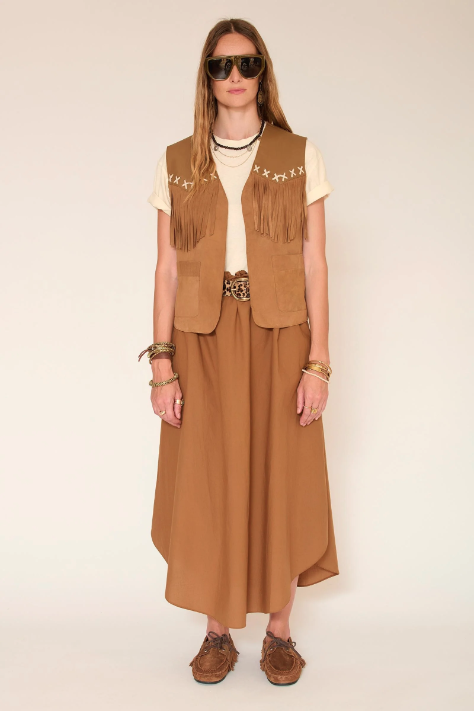 Jupe longue noisette fluide MKT Studio | Twins Concept Store