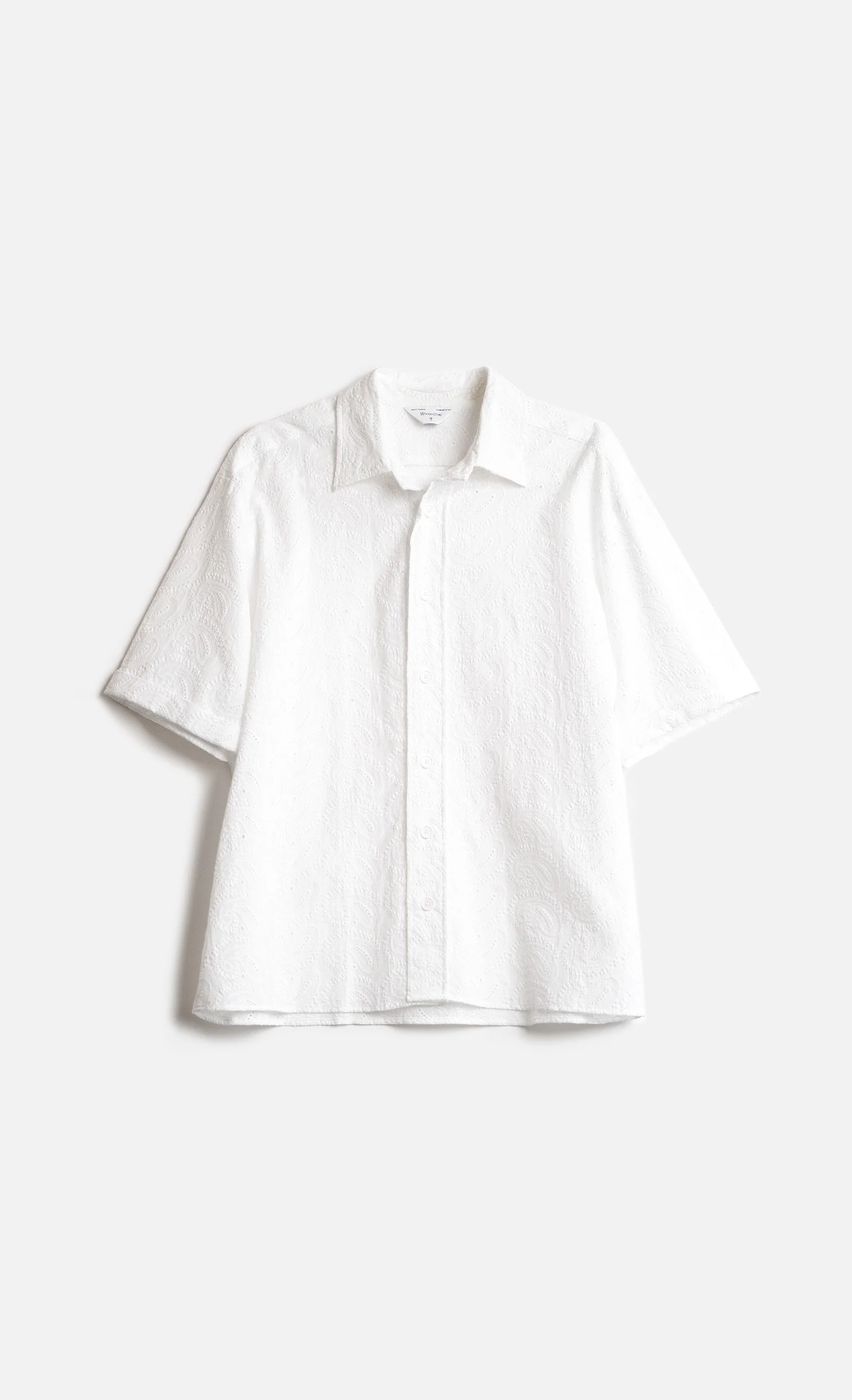 Chemise CARLOS RICAMI blanche brodée WOODEN | Twins Concept Store