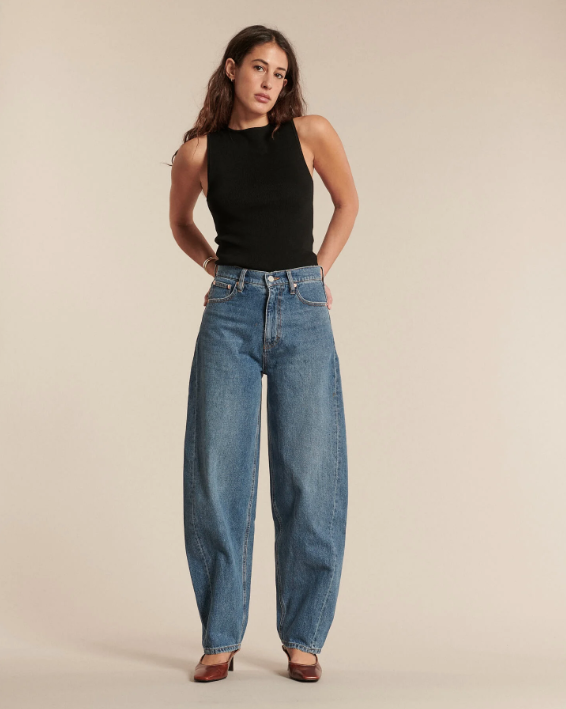 Jean Ballon OSAKA IN40 Labdip – Denim Recyclé Taille Haute