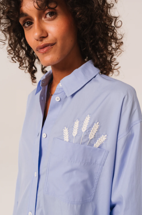 Chemise Andrea Blé Sacrécoeur – Chemise loose femme bleue | Twins Concept Store