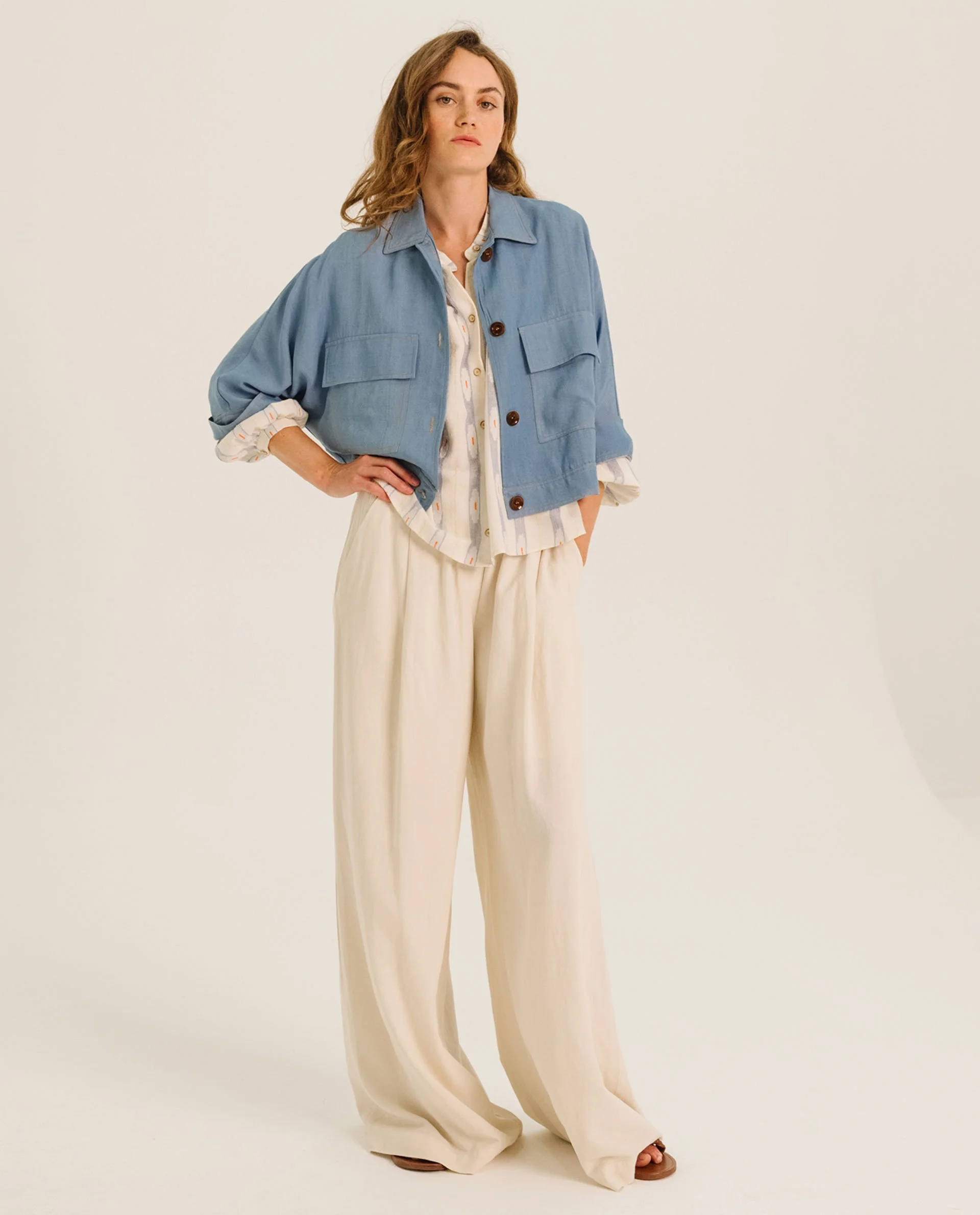 Veste courte denim Lyocell ETIENNE Indigo | Tinsels – Twins Concept Store