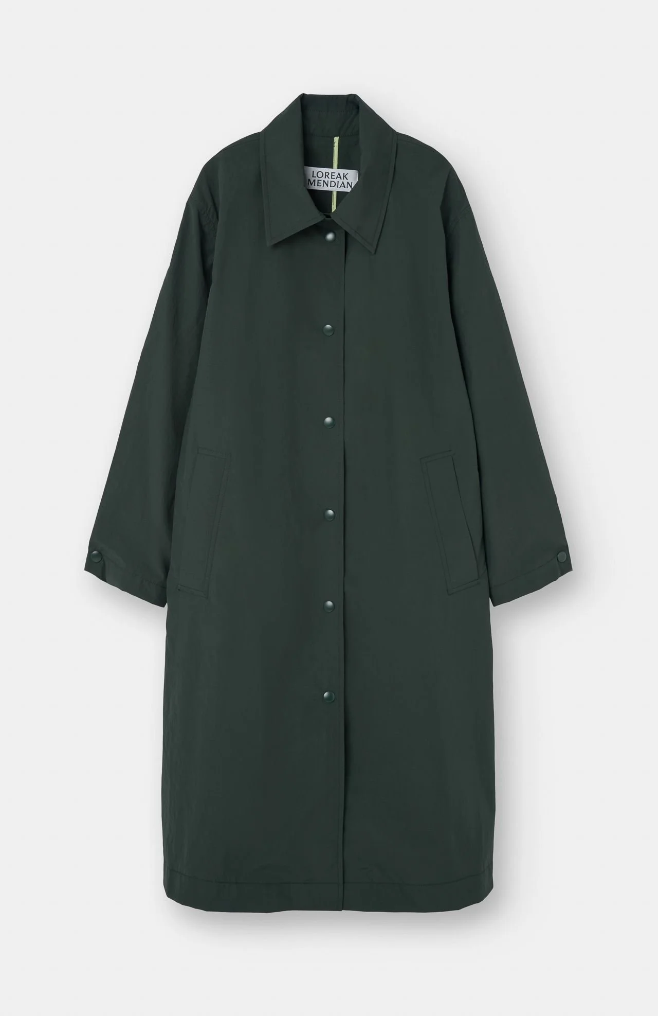 Trench long gabardine vert LOREAK MENDIAN | Twins Concept Store