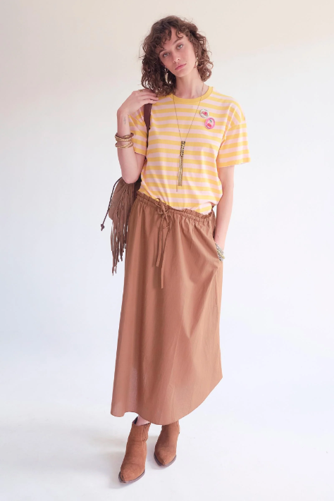 Jupe longue noisette fluide MKT Studio | Twins Concept Store