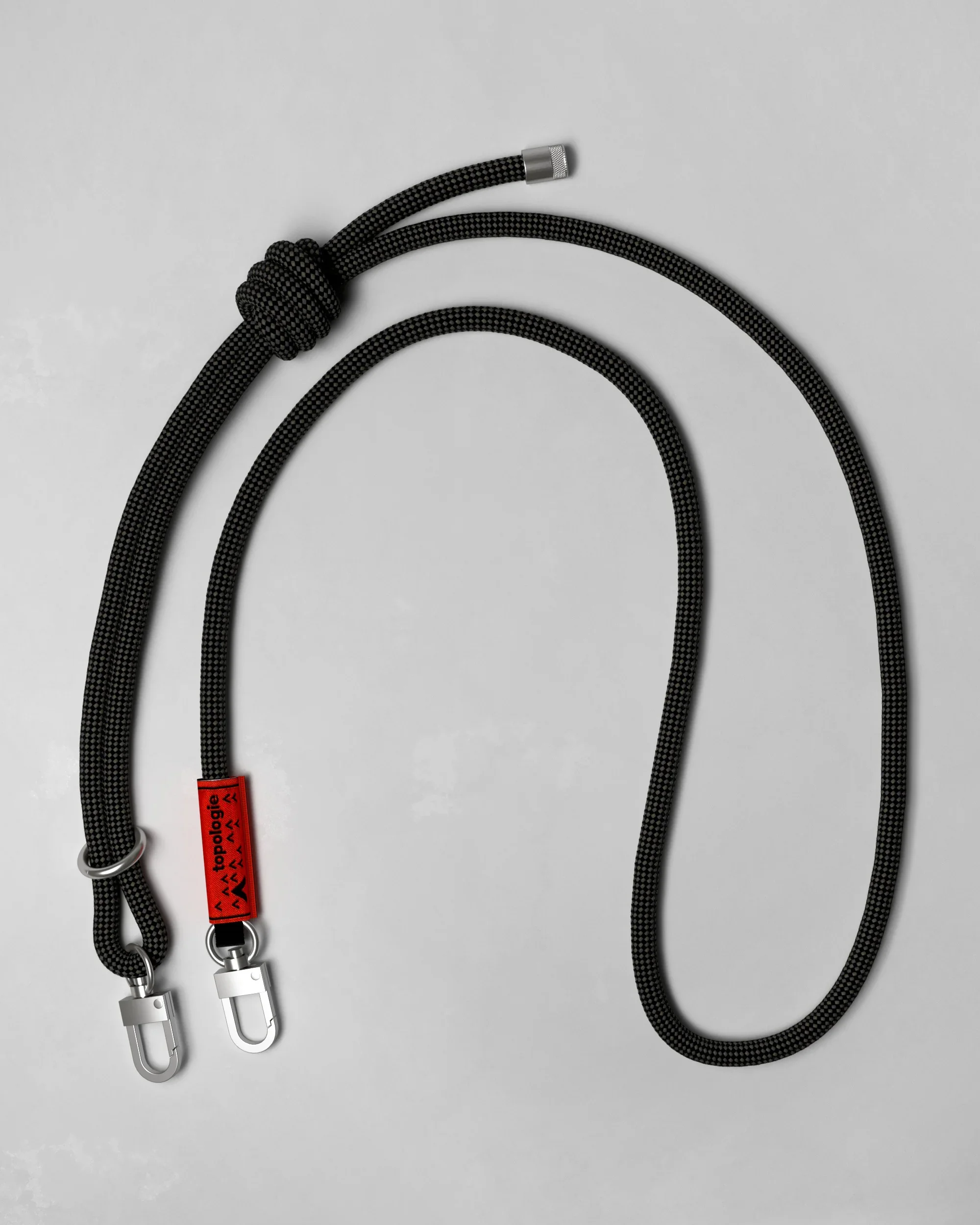 Sangle 8mm Rope Black Lattice Topologie réglable pour sac et téléphone