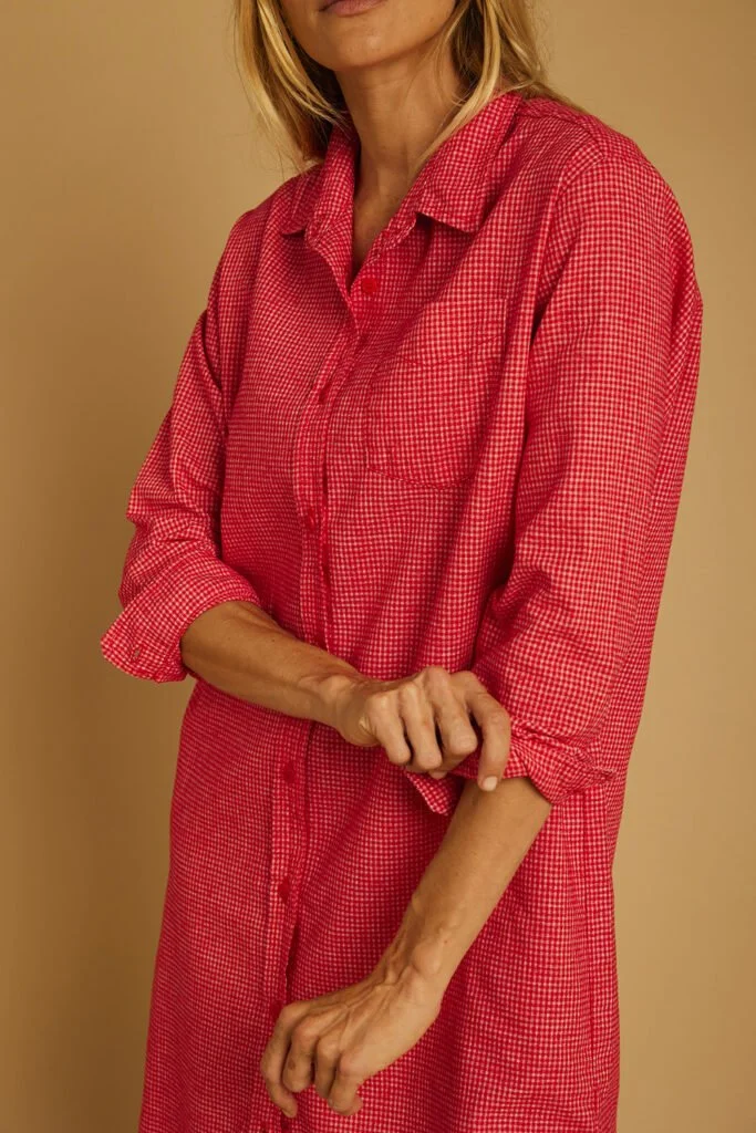 Robe RAYON vichy rouge Graine | Twins