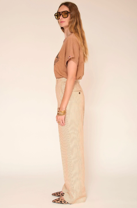 Pantalon PAVRI sand rayé MKT Studio | Twins Concept Store