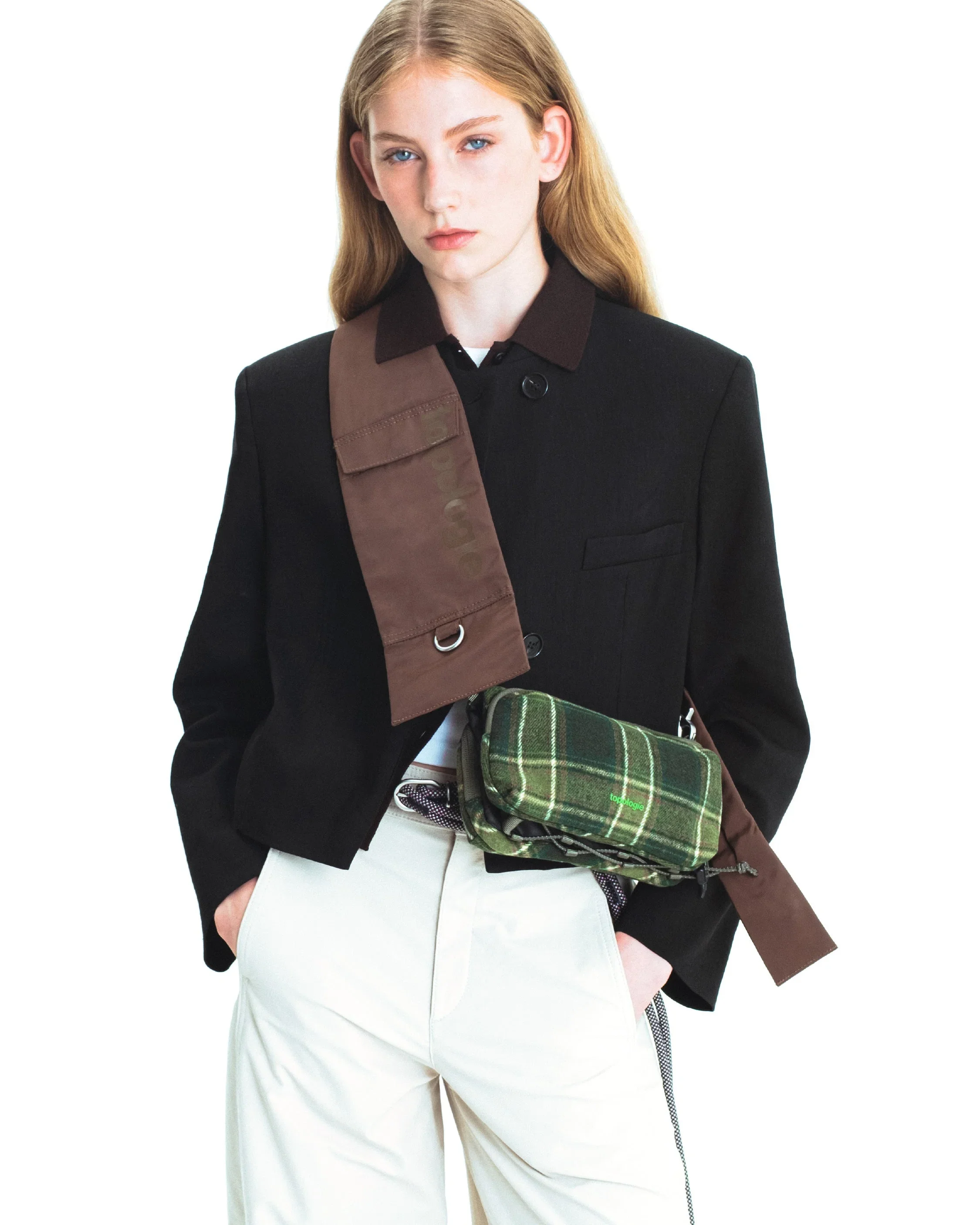 Bottle Sacoche Medium Green Check - Topologie