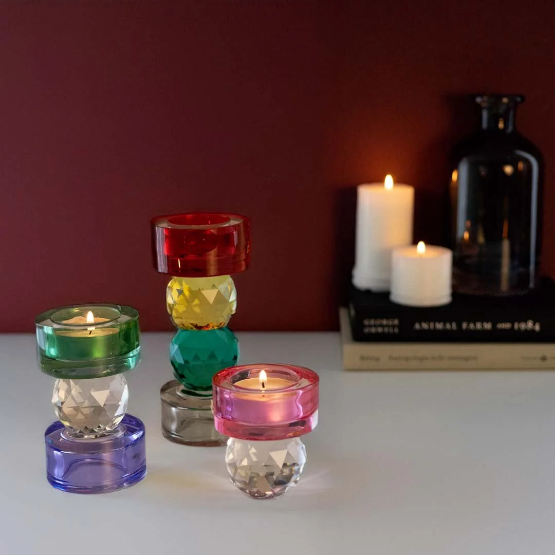 Bougeoir Effet Diamant Multicolore WD Lifestyle – 11 cm | Twins Paris