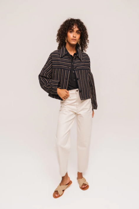 Surchemise courte ALIETTE GADJO bleu nuit | Sacrécoeur – Twins Concept Store