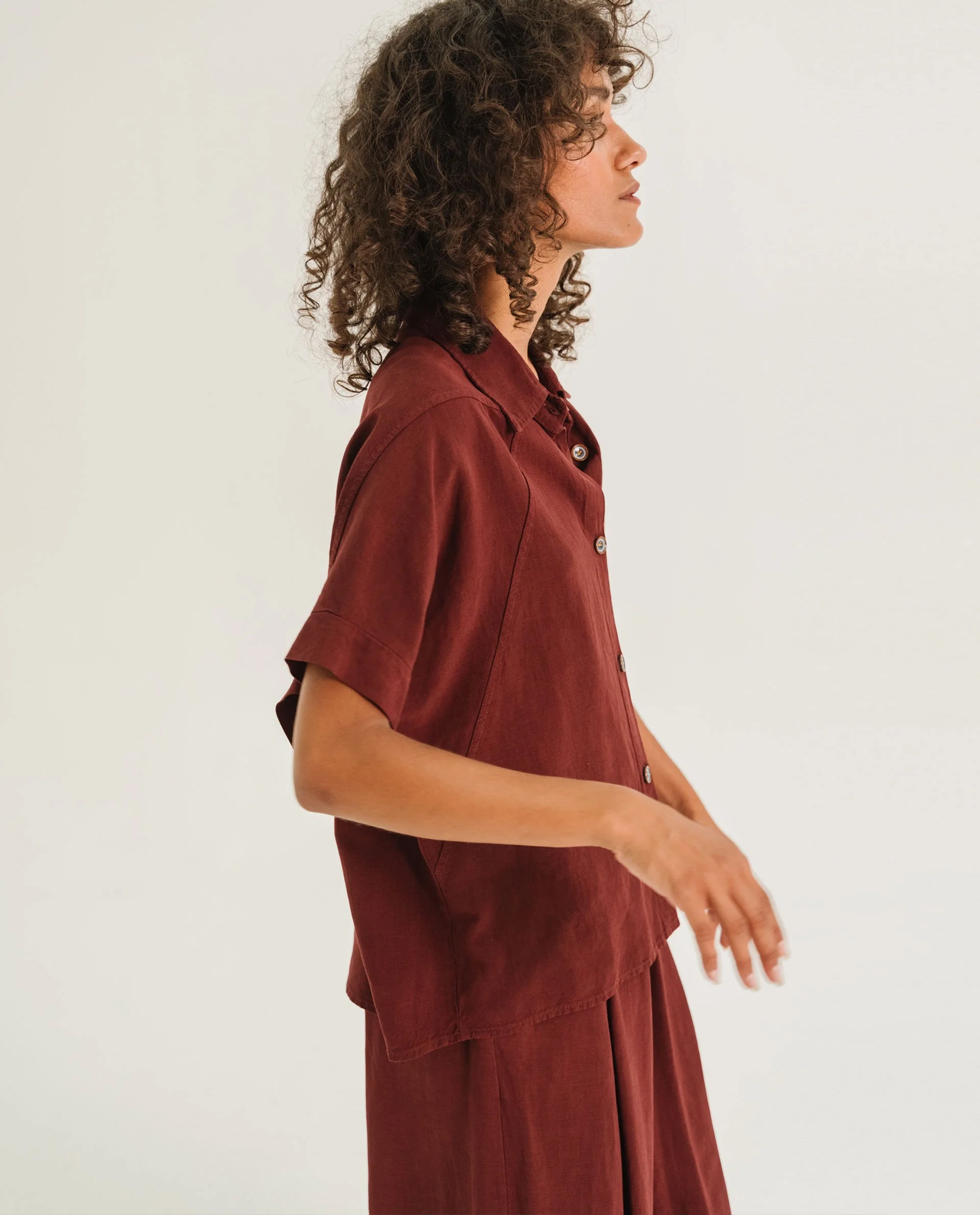 Chemise ELOA AMARANTE Tinsels lin viscose | Twins Concept Store