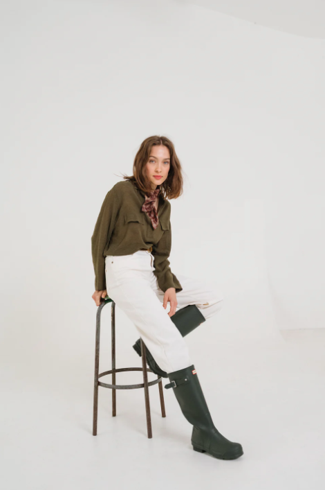 Chemise loose Marina LODEN kaki - Sacrécoeur