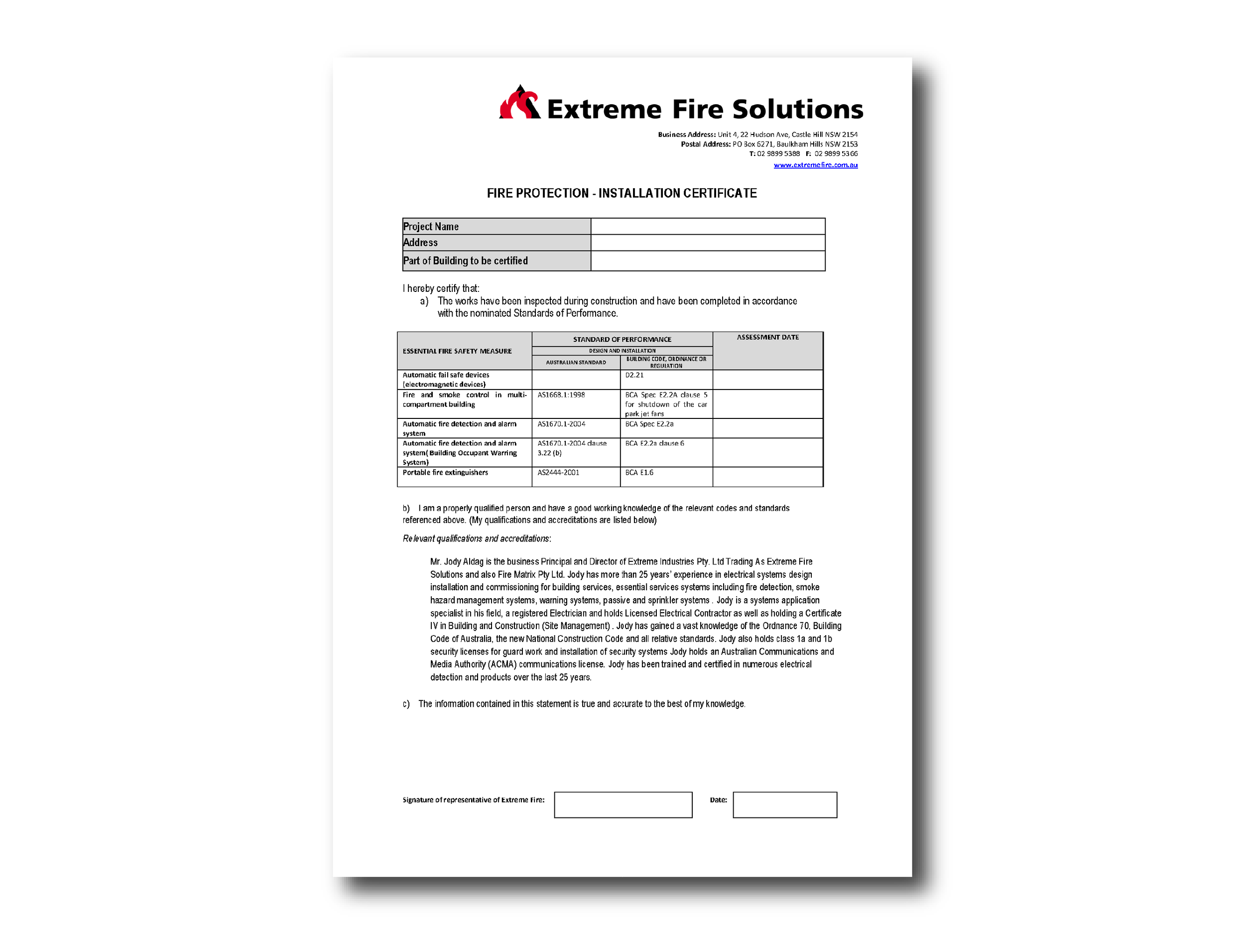 Fire Safety Certifications — Extreme Fire Solutions Intended For Fire Extinguisher Certificate Template