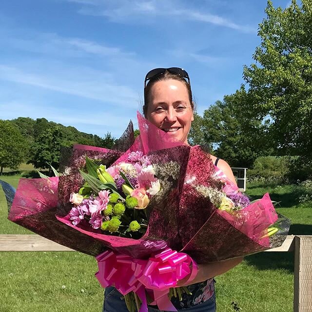 So with the sun in my eyes I delivered all of the prizes this week. Thank you for your participation and to Hall Coffee Shop for donating the flowers by Dawns Flowers Middleton Cheney