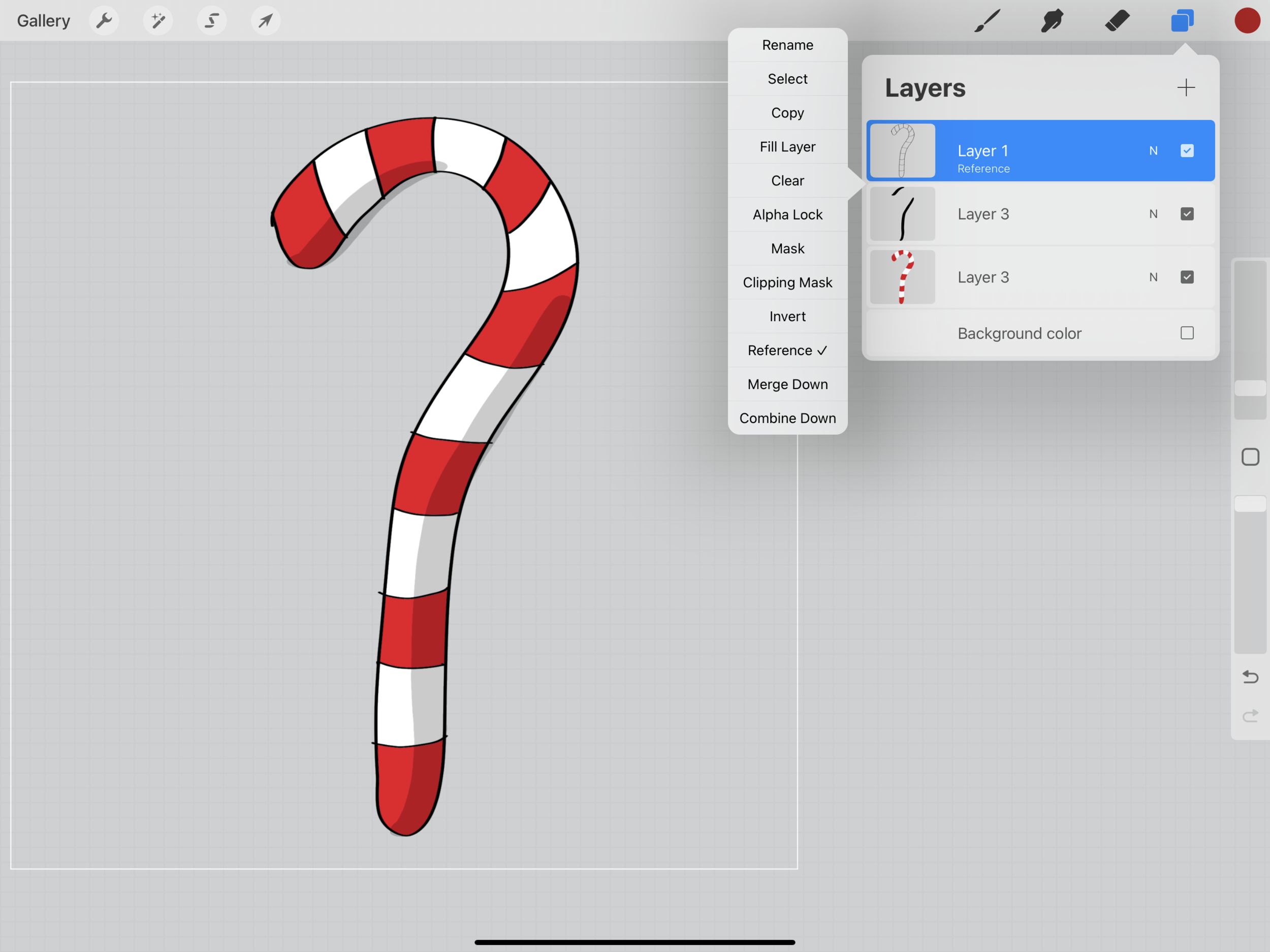EKSTRA: Brug funktionen “reference” på dit lag med outline. Fyld farve på et lag under. Tilføj evt. et skyggelag i mellem de to lag.