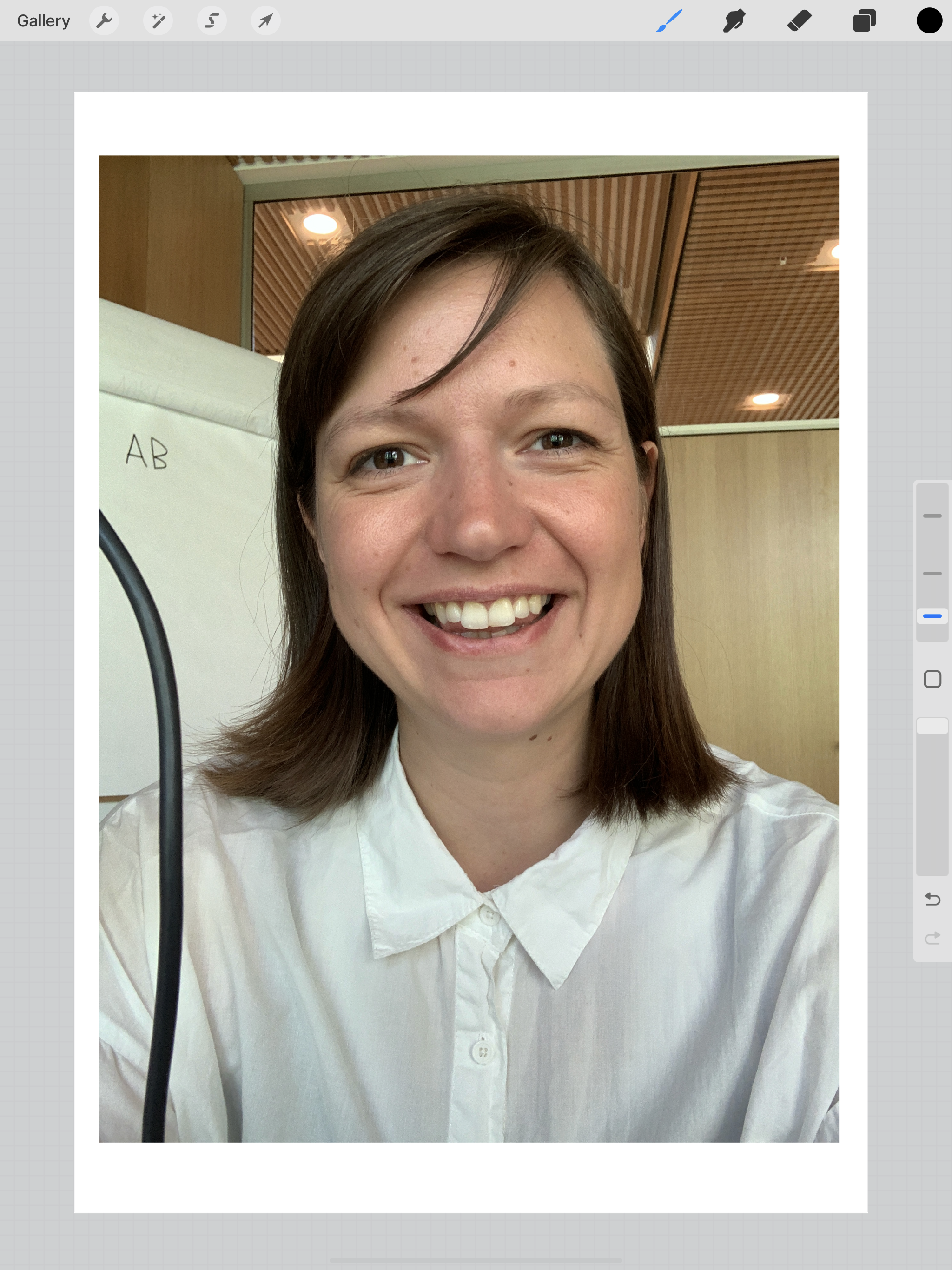 Tryk "use photo" (tryk lidt hårdt), så billedet kommer ind i Procreate