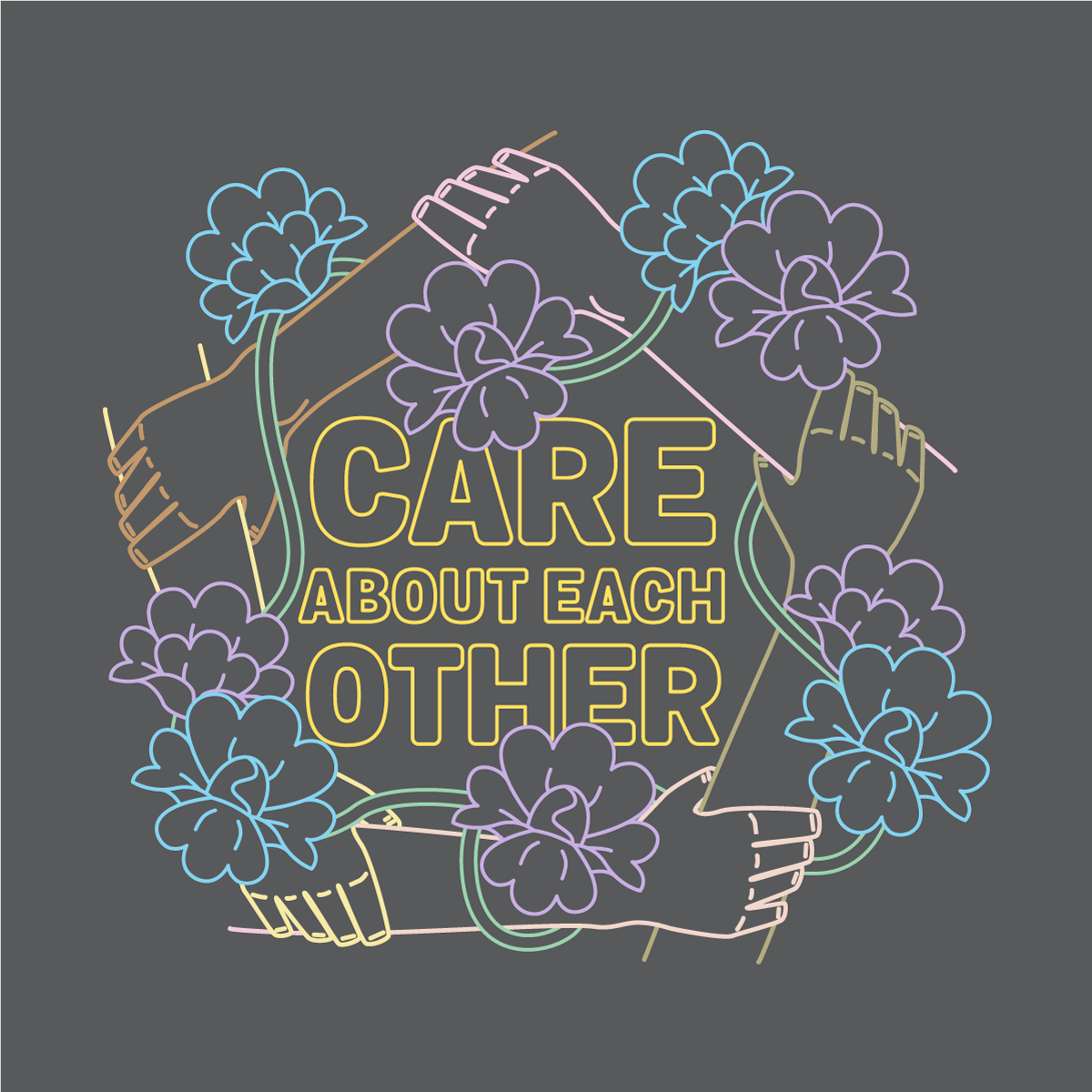 care_about_each_other-floral-gray-tshirt.png