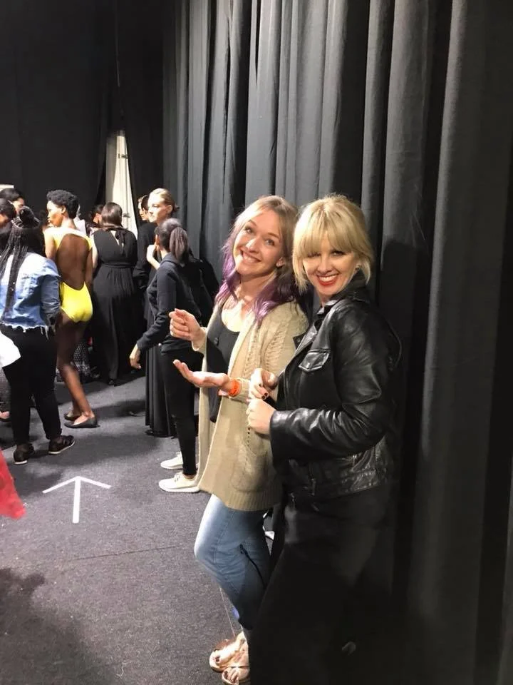 Makeup artists Liezl Leach and Lesley Whitby backstage at Fashion Week 2019