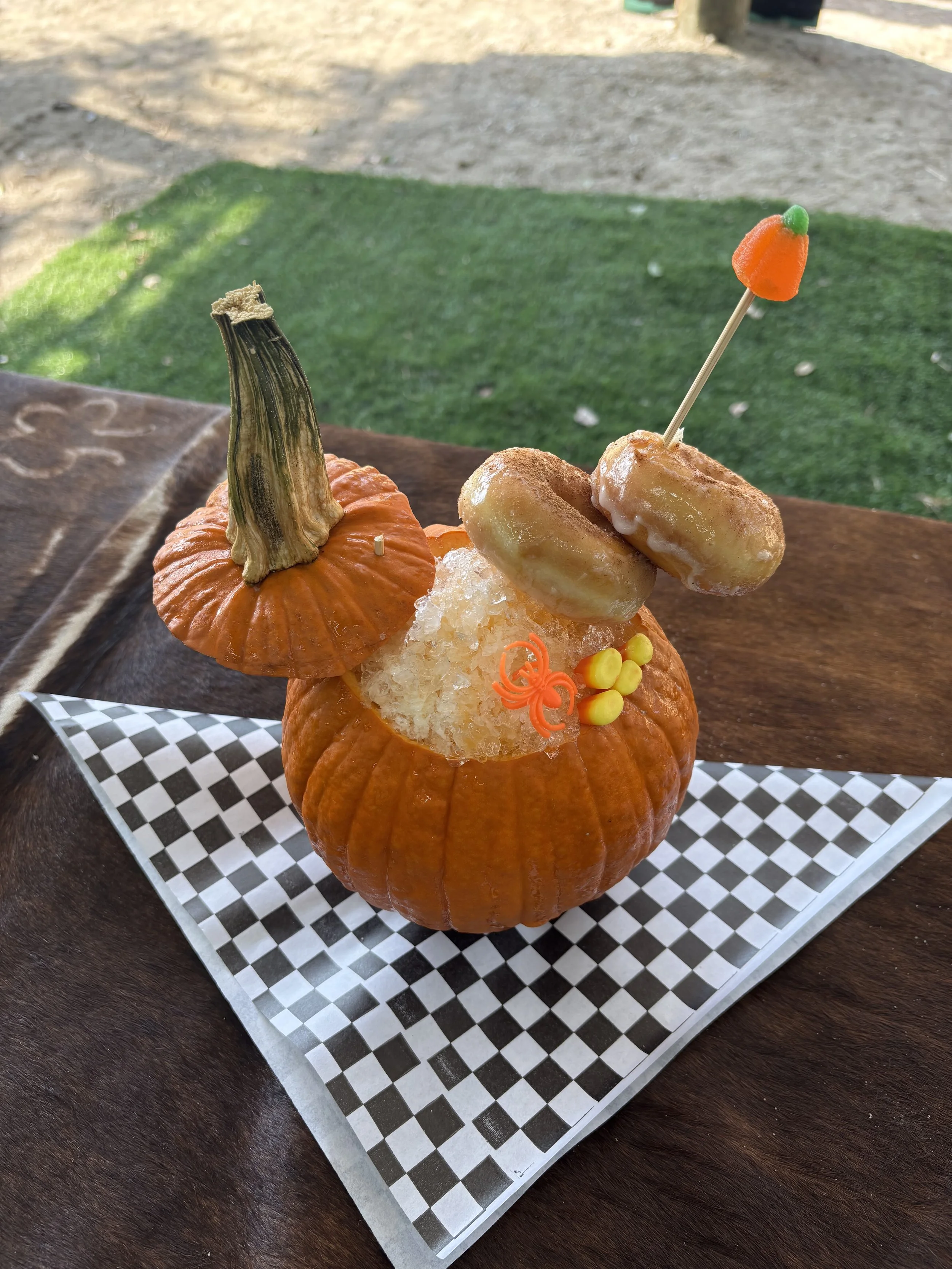 Snow Cones in a PUMPKIN
$12