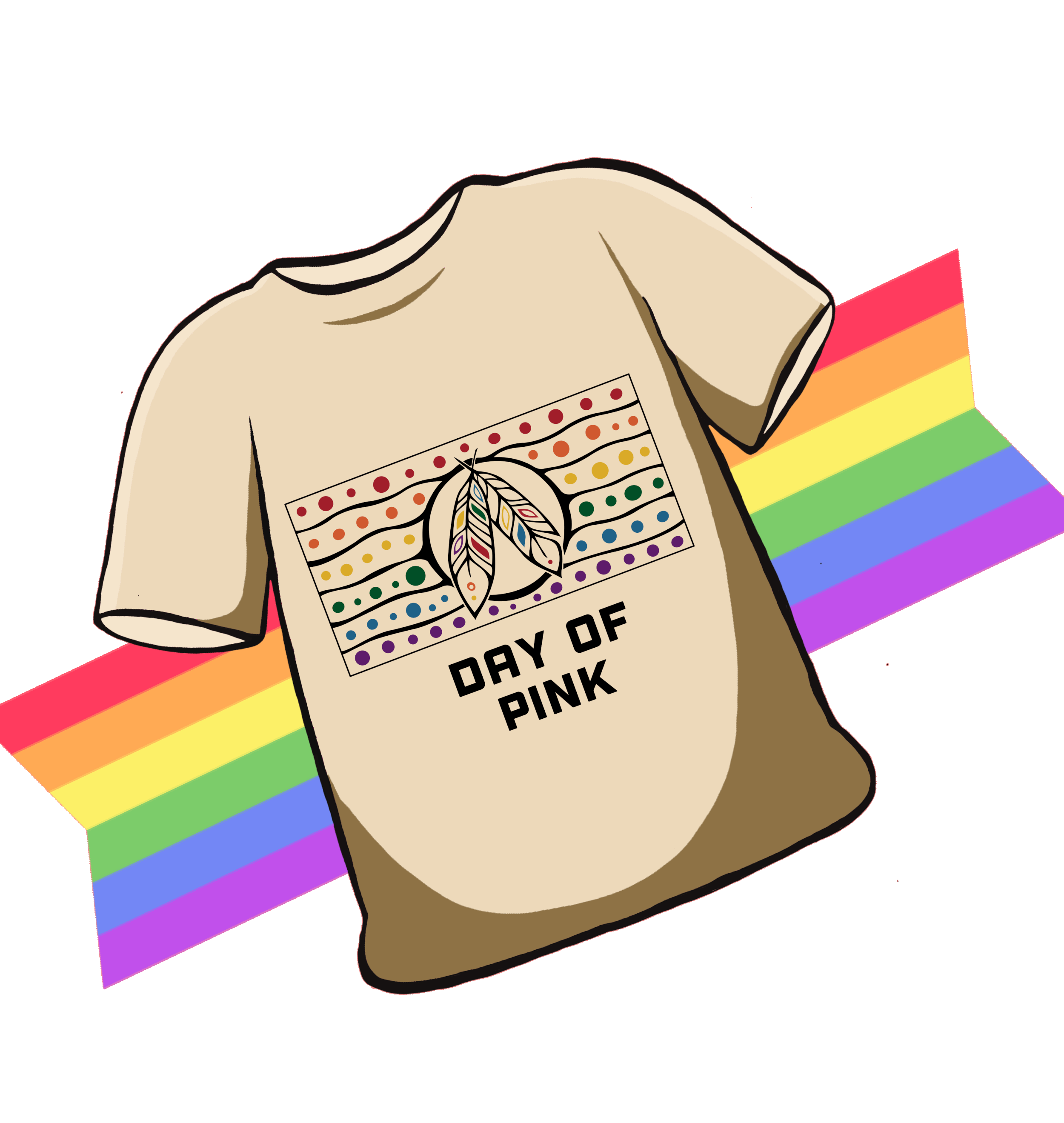 24_95_DOP - Beige Two-Spirit Flag Shirt with Rainbow.gif