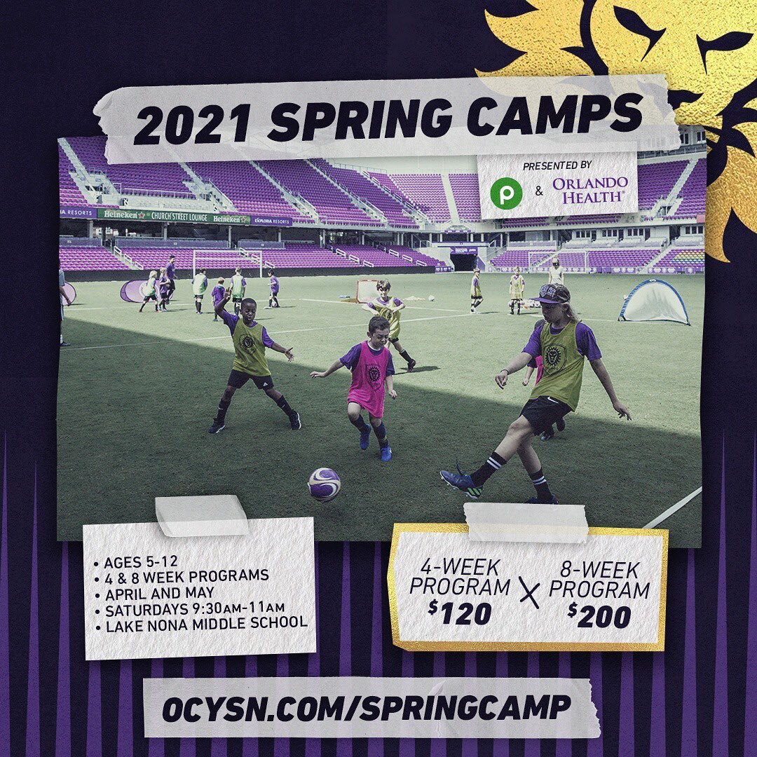 We&rsquo;re back April 3rd! 🚨⚽️ We&rsquo;ll be in Lake Nona this Spring conducting our methodology and skills camp ⚡️ Players of all levels and ages looking to develop under the Orlando City way are welcome! You can register through the link in our 