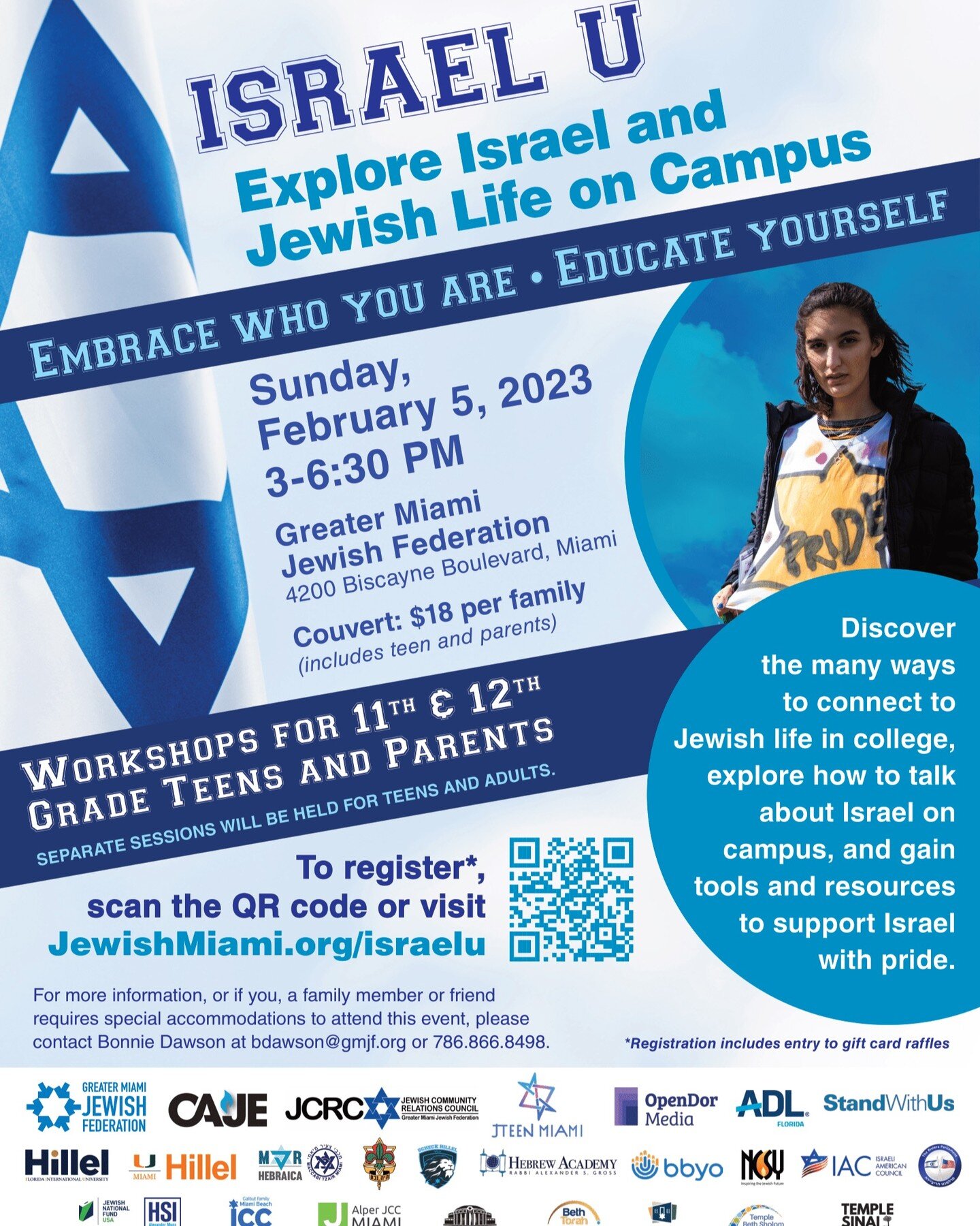 Workshop for Teens &amp; Parents: Discover the many ways to connect to Jewish life in college, explore how to talk about Israel on campus, and gain tools and resources to support Israel with pride. #JewishMiami #GMJF #CAJE #JTEENMiami