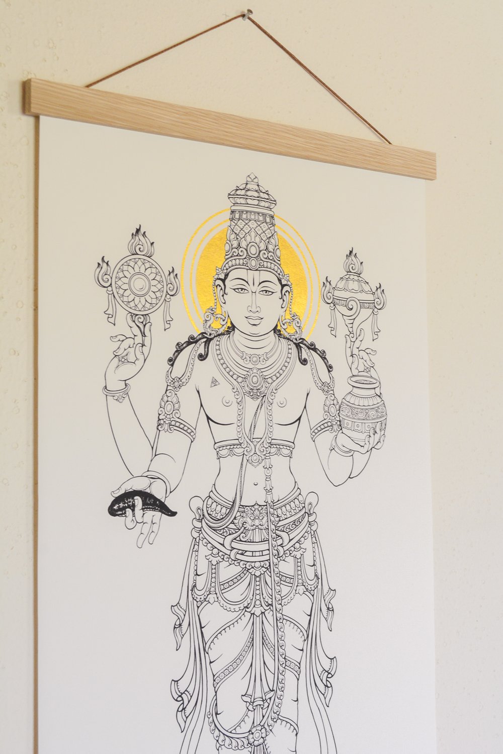 Dhanvantari Gold Embellished Print — Divyakala - Art Inspired by ...